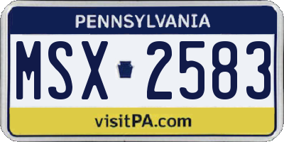 PA license plate MSX2583