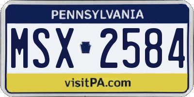 PA license plate MSX2584