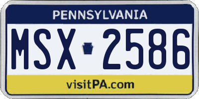 PA license plate MSX2586