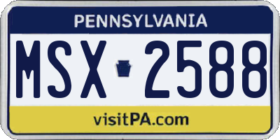 PA license plate MSX2588
