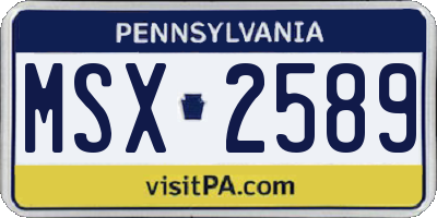 PA license plate MSX2589