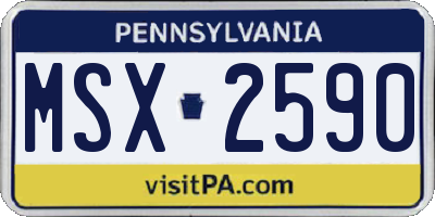 PA license plate MSX2590