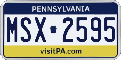 PA license plate MSX2595
