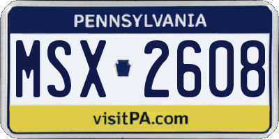 PA license plate MSX2608