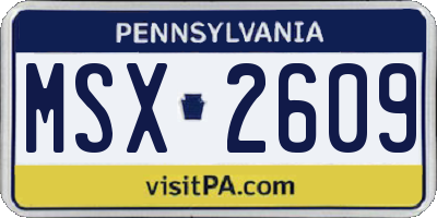 PA license plate MSX2609