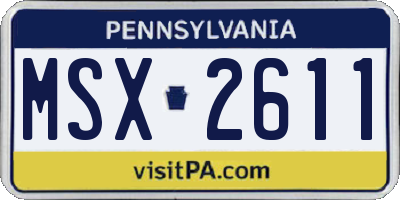 PA license plate MSX2611