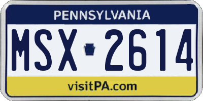 PA license plate MSX2614