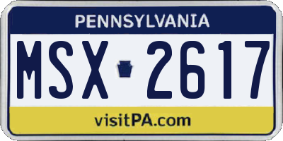 PA license plate MSX2617