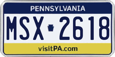 PA license plate MSX2618