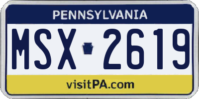 PA license plate MSX2619