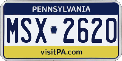 PA license plate MSX2620