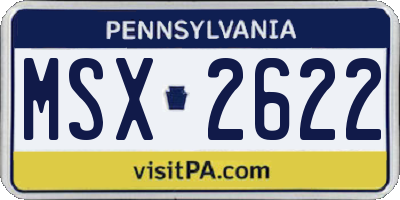 PA license plate MSX2622