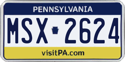 PA license plate MSX2624