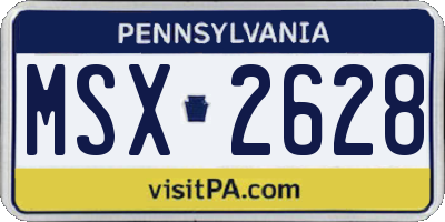 PA license plate MSX2628