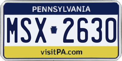 PA license plate MSX2630
