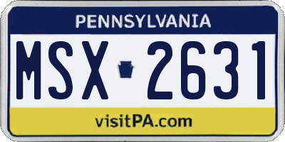 PA license plate MSX2631