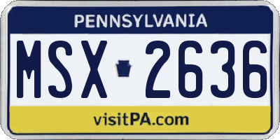 PA license plate MSX2636