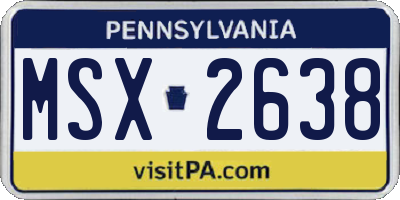 PA license plate MSX2638