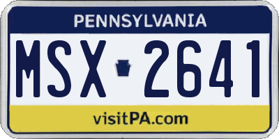 PA license plate MSX2641