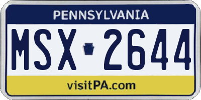 PA license plate MSX2644