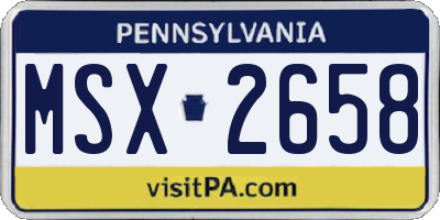PA license plate MSX2658
