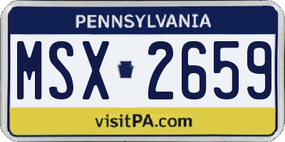 PA license plate MSX2659