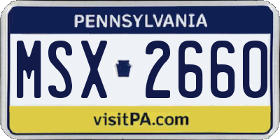 PA license plate MSX2660