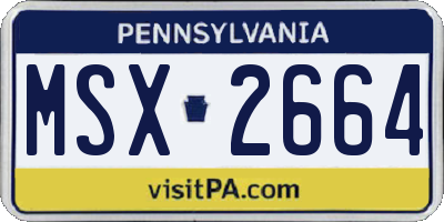 PA license plate MSX2664