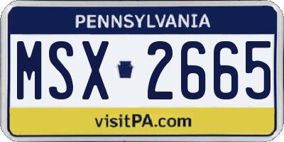 PA license plate MSX2665