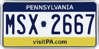 PA license plate MSX2667