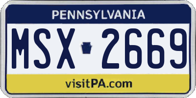 PA license plate MSX2669