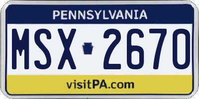 PA license plate MSX2670