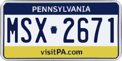 PA license plate MSX2671