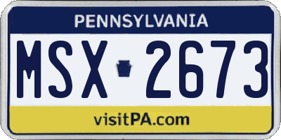PA license plate MSX2673