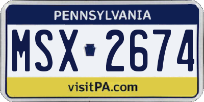 PA license plate MSX2674