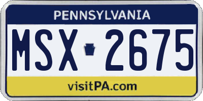 PA license plate MSX2675