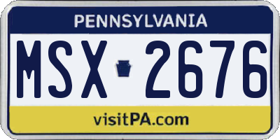 PA license plate MSX2676