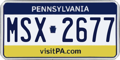 PA license plate MSX2677