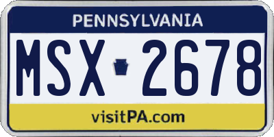 PA license plate MSX2678