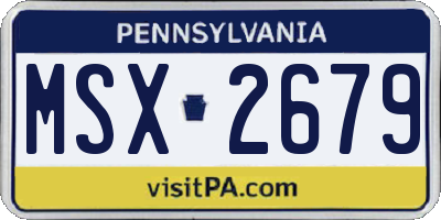 PA license plate MSX2679