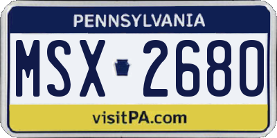 PA license plate MSX2680