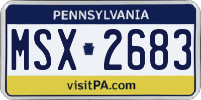 PA license plate MSX2683