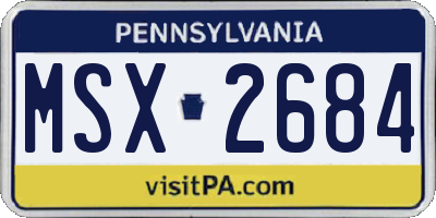 PA license plate MSX2684