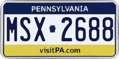 PA license plate MSX2688