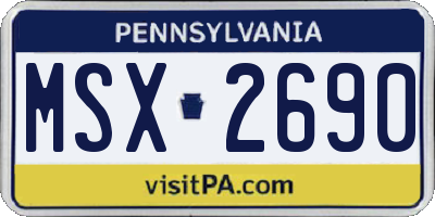 PA license plate MSX2690