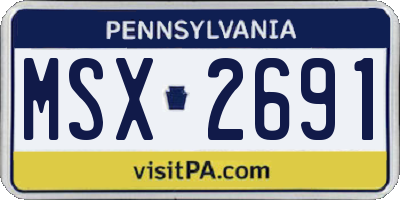 PA license plate MSX2691