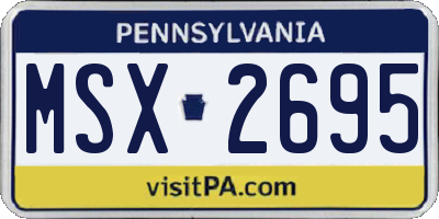 PA license plate MSX2695