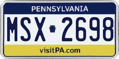 PA license plate MSX2698