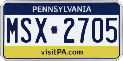 PA license plate MSX2705
