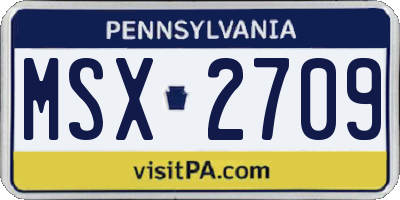 PA license plate MSX2709